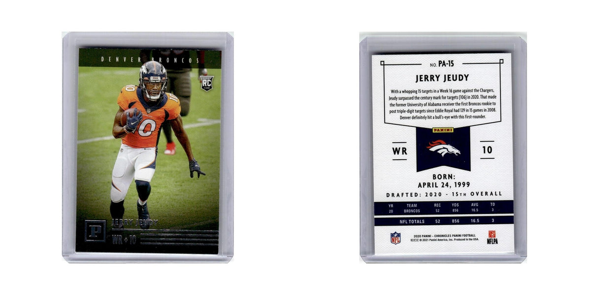 Jerry Jeudy Rookie 2020 Panini Chronicles #PA-15 Denver Broncos Football Card NM