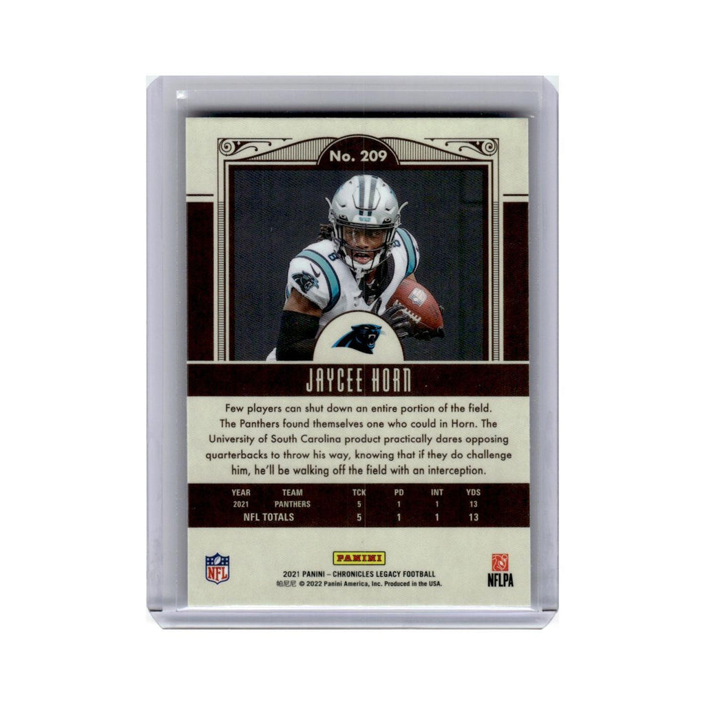 Jaycee Horn Rookie 2021 Panini Chronicles Legacy #209 Carolina Panthers NM