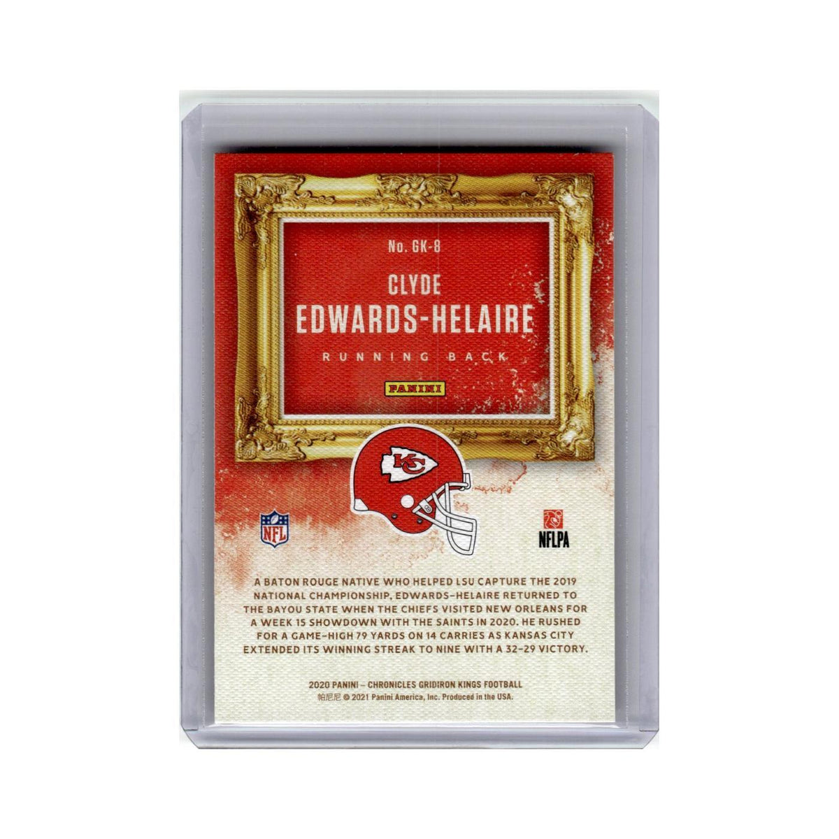 Clyde Edwards-Helaire Rookie 2020 Panini Chronicles Gridiron Kings #GK-8 NM