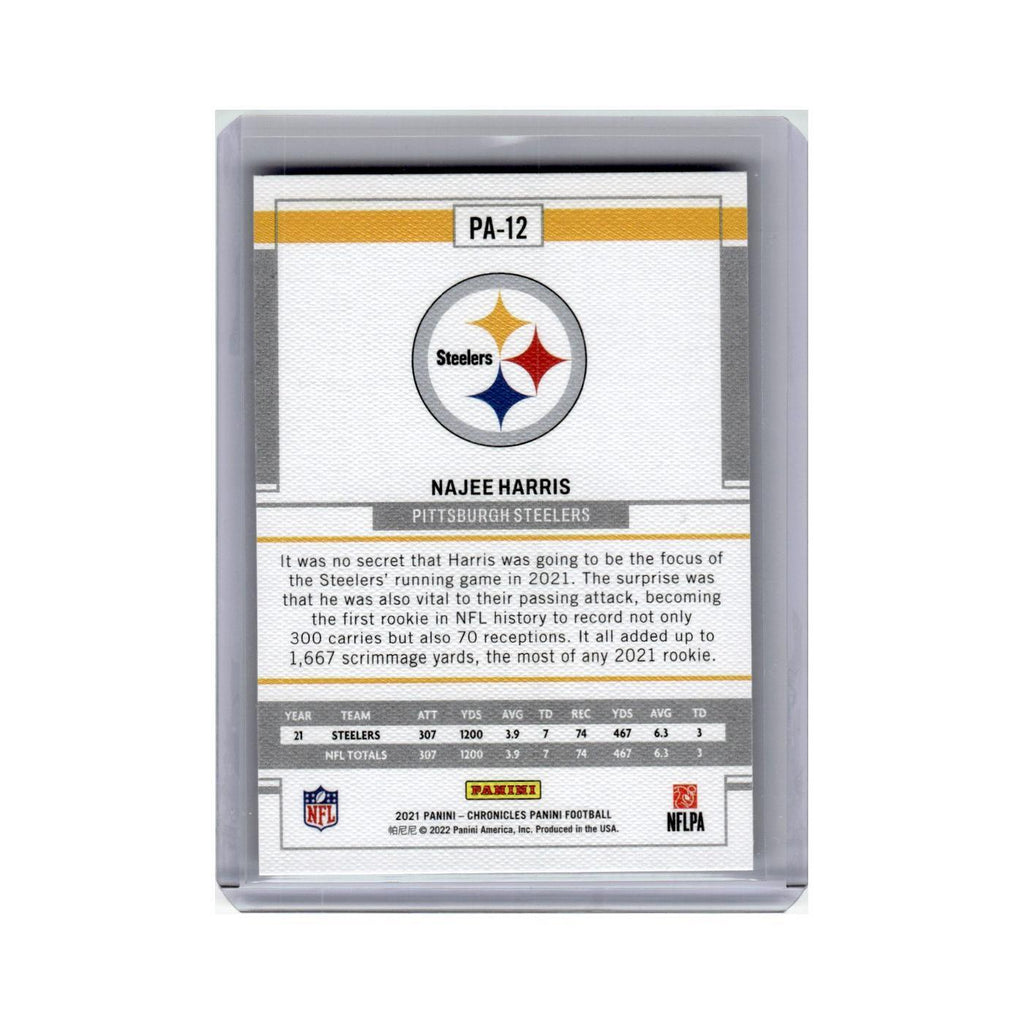 Najee Harris Rookie 2021 Panini Chronicles #PA-12 Pittsburgh Steelers NM