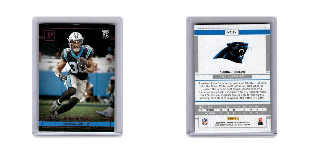 Chuba Hubbard Rookie 2021 Panini Chronicles #PA-19 Carolina Panthers NM