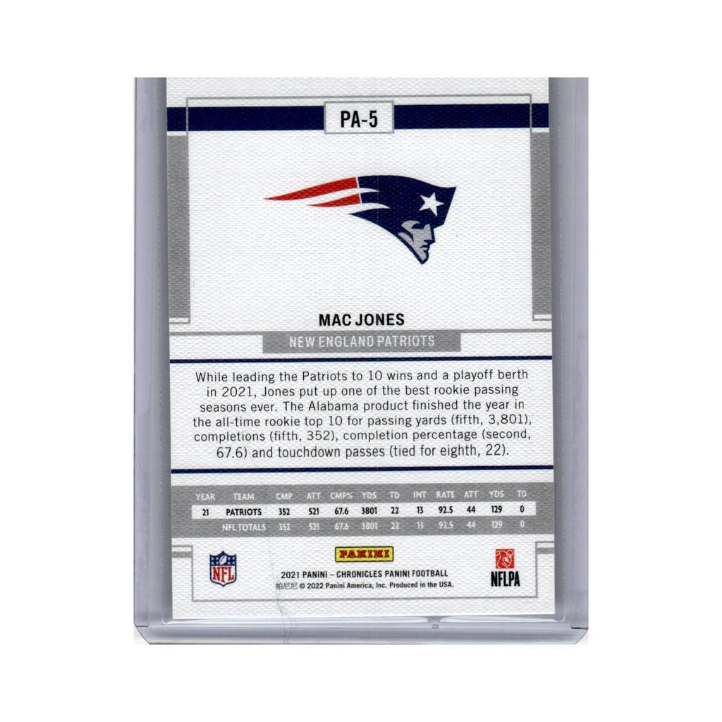 Mac Jones Rookie 2021 Panini Chronicles #PA-5 New England Patriots NM