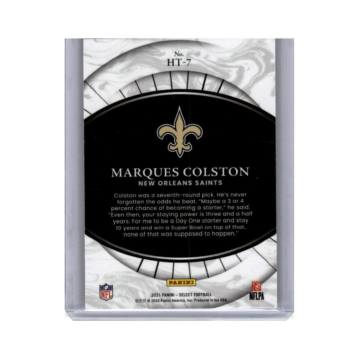 Marques Colston 2021 Panini Select Hidden Talents #HT-7 New Orleans Saints NM