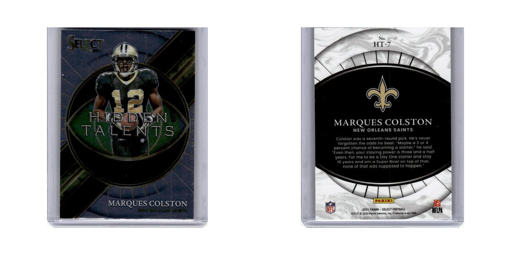 Marques Colston 2021 Panini Select Hidden Talents #HT-7 New Orleans Saints NM