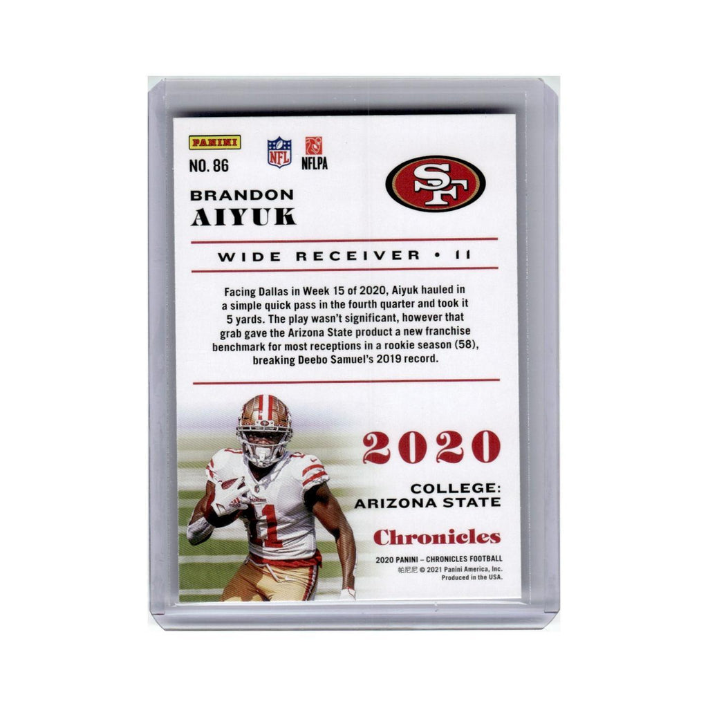 Brandon Aiyuk Rookie 2020 Panini Chronicles #86 San Francisco 49ers NM
