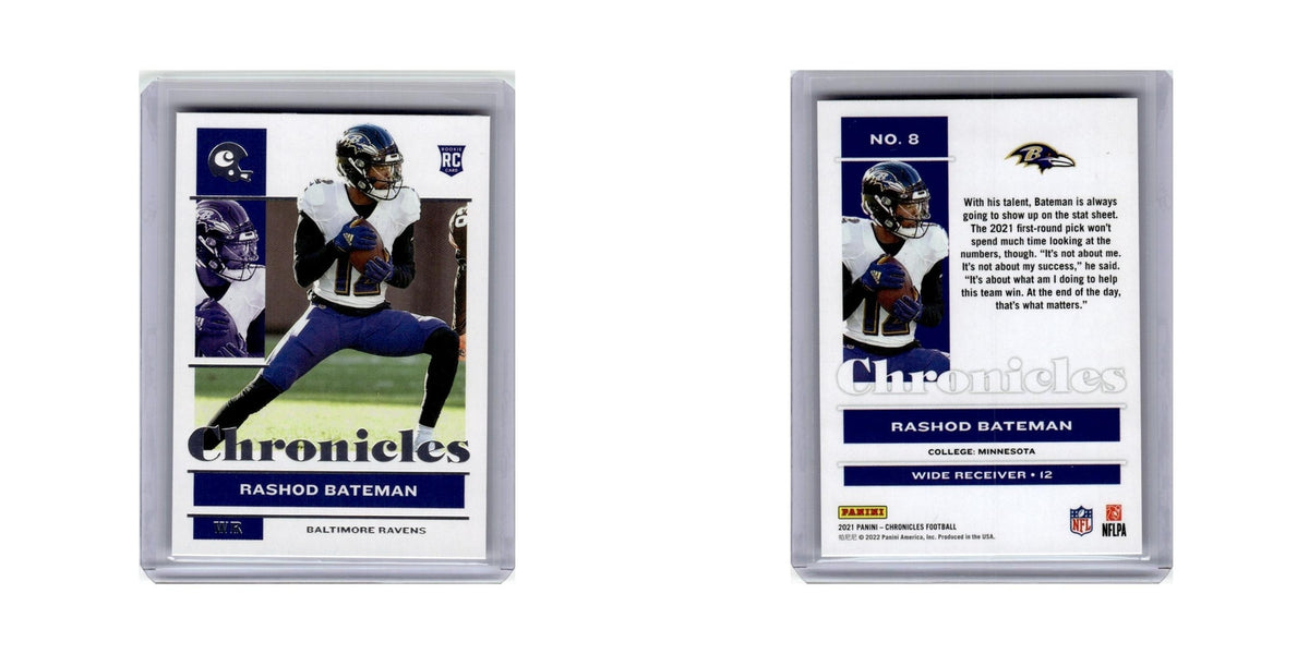 Rashod Bateman Rookie 2021 Panini Chronicles #8 Baltimore Ravens NM