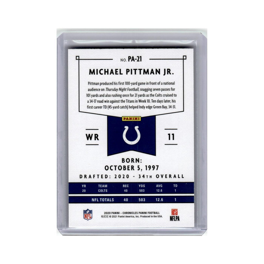 Michael Pittman Jr. Rookie 2020 Panini Chronicles #PA-21 Indianapolis Colts NM