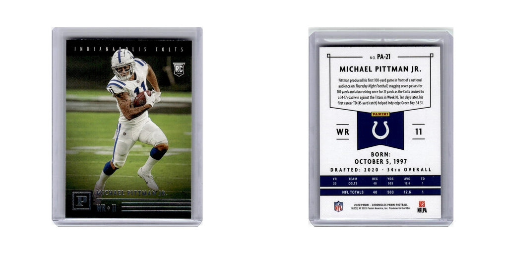 Michael Pittman Jr. Rookie 2020 Panini Chronicles #PA-21 Indianapolis Colts NM