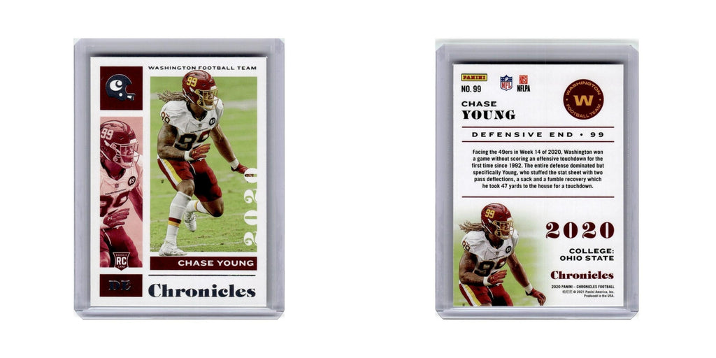 Chase Young Rookie 2020 Panini Chronicles #99 Washington Football Card NM