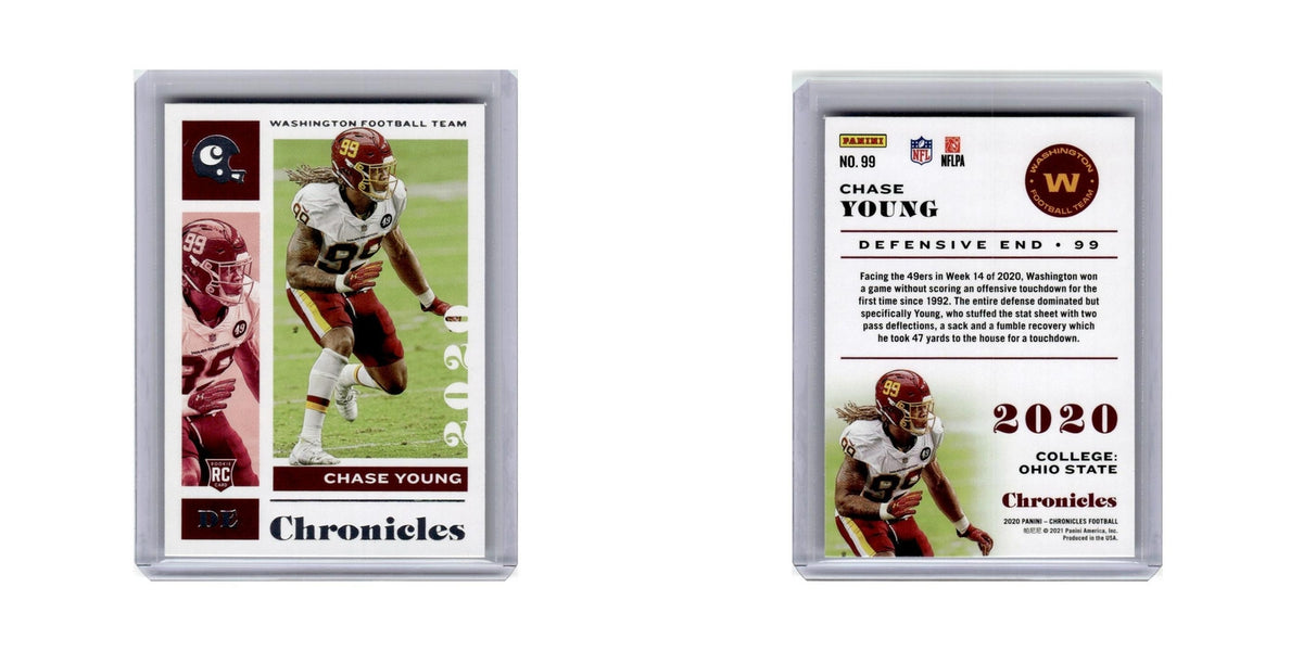 Chase Young Rookie 2020 Panini Chronicles #99 Washington Football Card NM