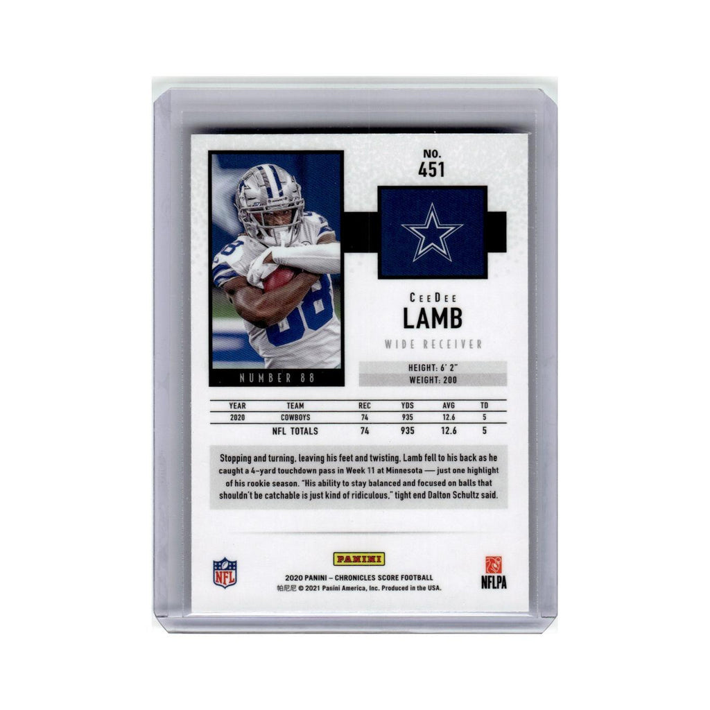 CeeDee Lamb Rookie 2020 Score #451 Dallas Cowboys Football Card NM