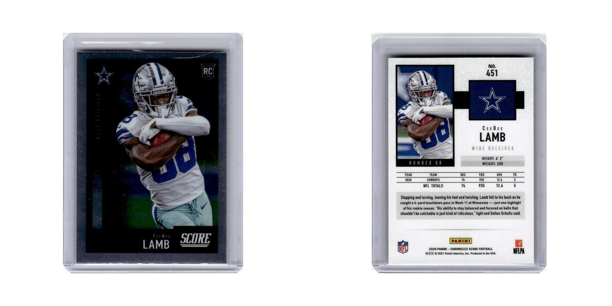CeeDee Lamb Rookie 2020 Score #451 Dallas Cowboys Football Card NM