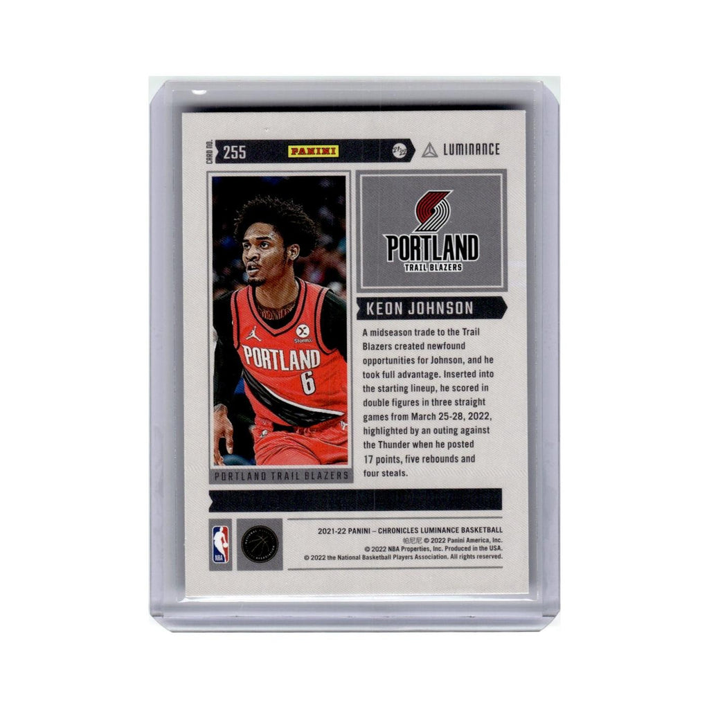 Keon Johnson Rookie 2021 Panini Chronicles Luminance #255 Blazers NM