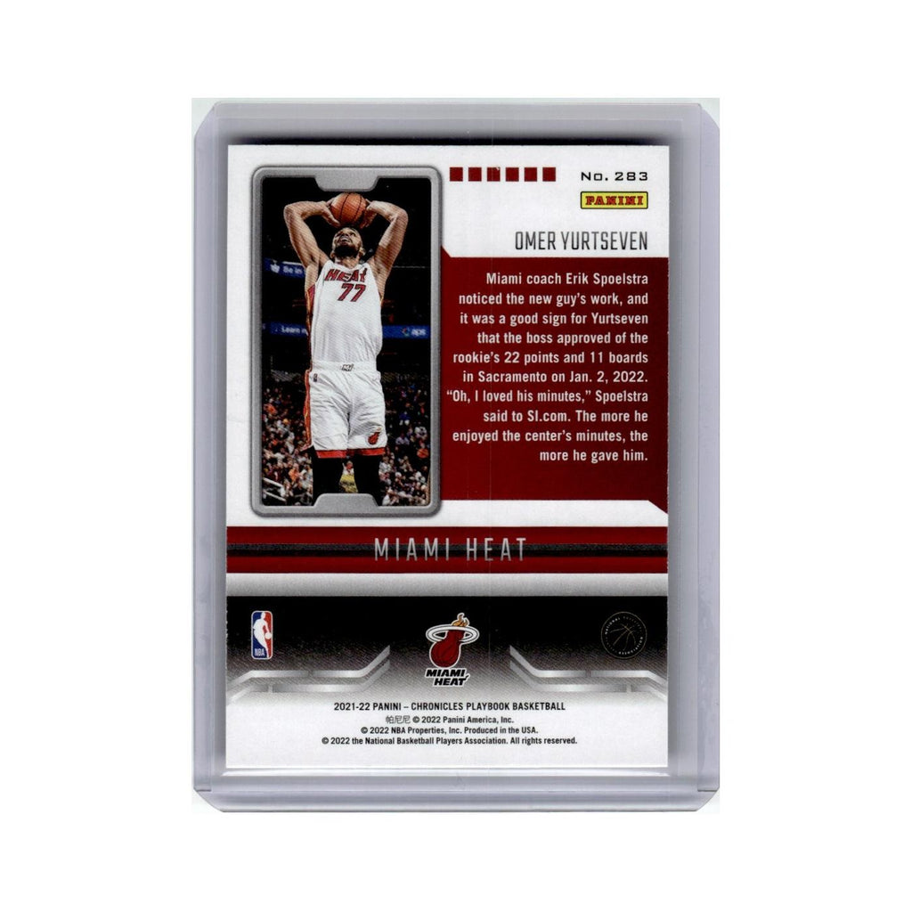 Omer Yurtseven Rookie 2021 Panini Chronicles Playbook #283 Miami Heat NM