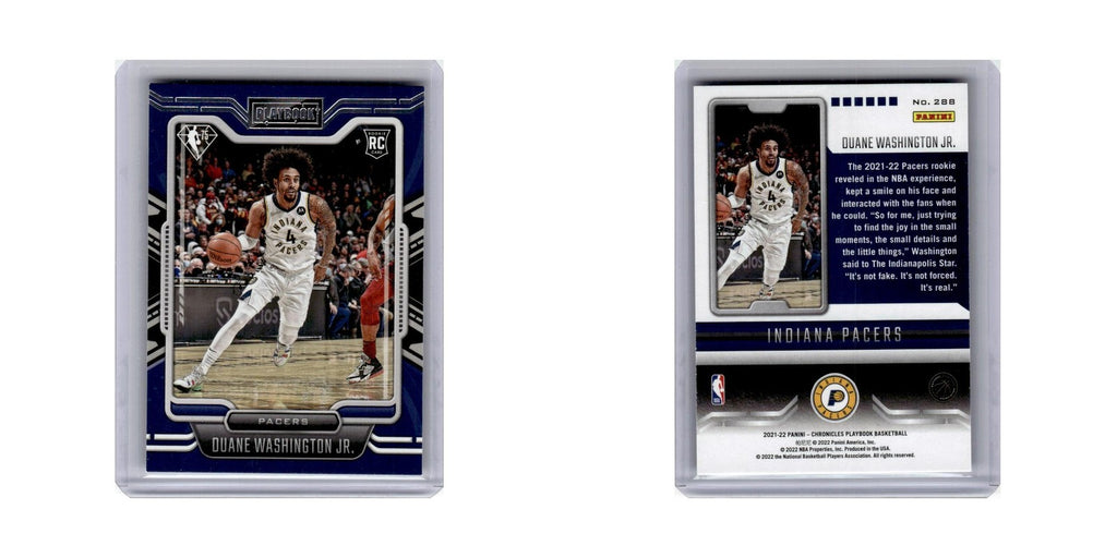 Duane Washington Jr. Rookie 2021 Panini Chronicles Playbook #288 Pacers NM
