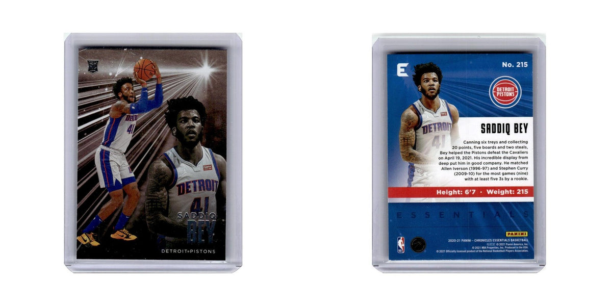 Saddiq Bey Rookie 2020 Panini Chronicles Essentials #215 Detroit Pistons NM