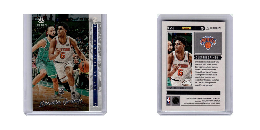 Quentin Grimes Rookie 2021 Panini Chronicles Luminance #256 New York Knicks NM