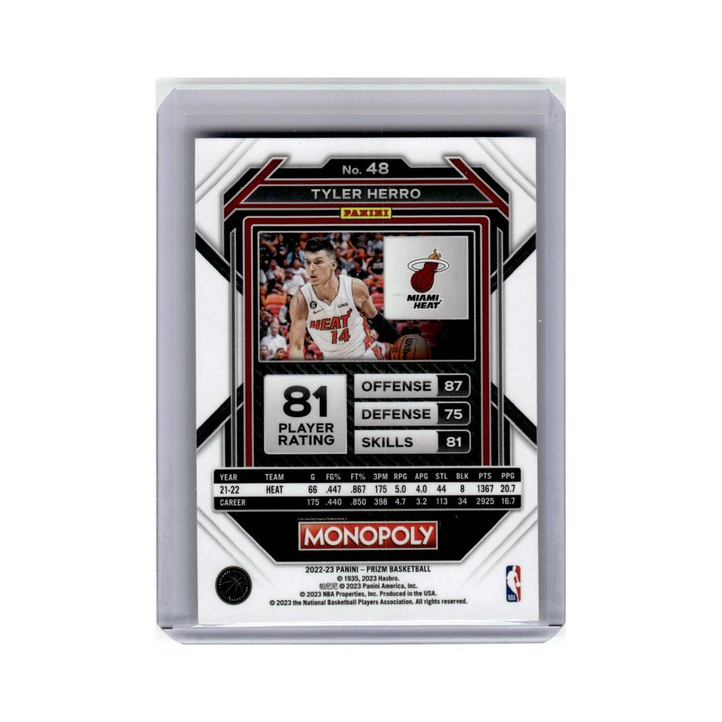Tyler Herro 2022 Panini Prizm Monopoly #48 Miami Heat Basketball Card NM