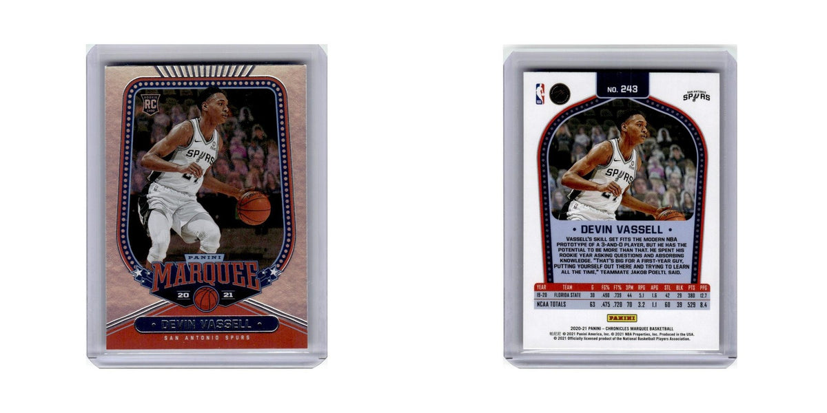 Devin Vassell Rookie 2020 Panini Chronicles Marquee #243 San Antonio Spurs NM