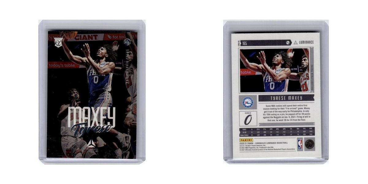 Tyrese Maxey Rookie 2020 Panini Chronicles Luminance #165 Philadelphia 76ers NM