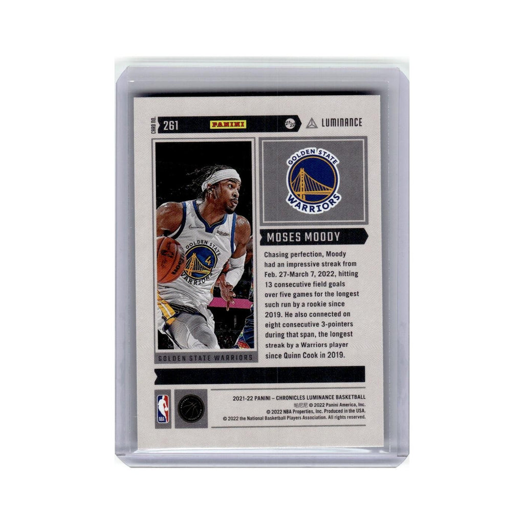 Moses Moody Rookie 2021 Panini Chronicles Luminance #261 NM