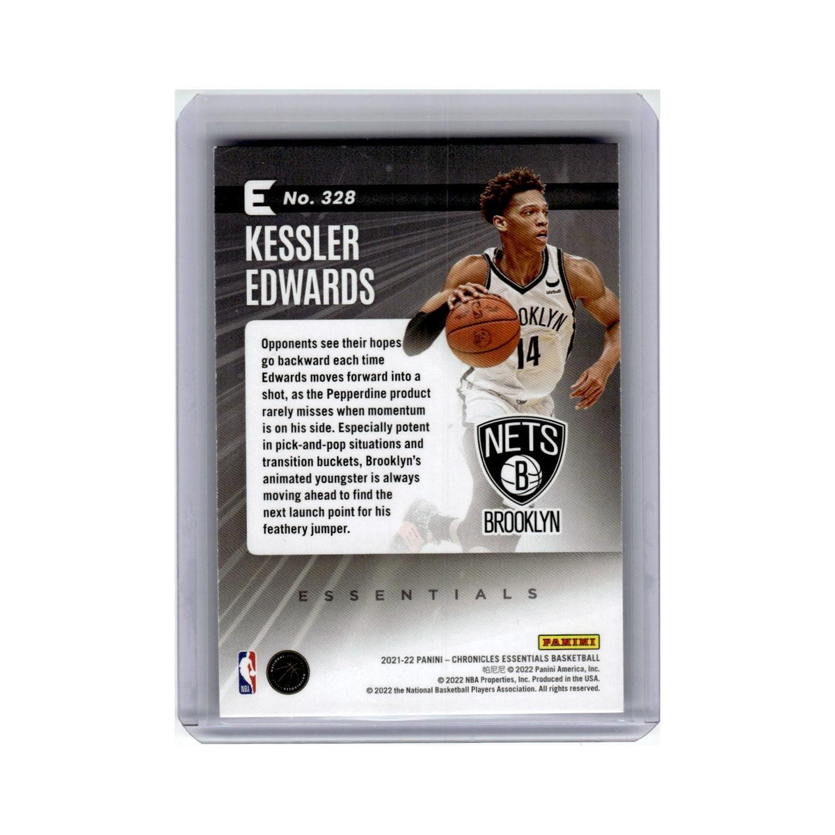 Kessler Edwards Rookie 2021 Panini Chronicles Essentials #328 Brooklyn Nets NM