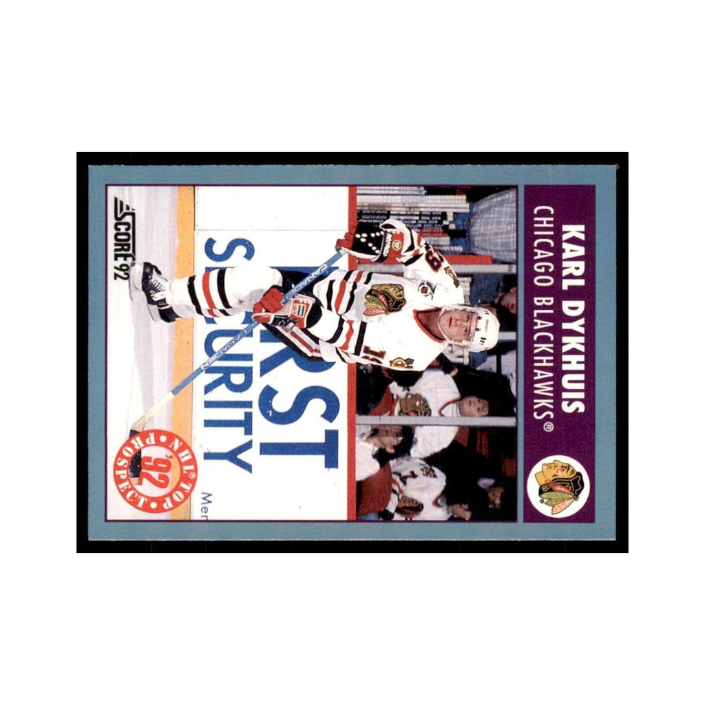 1992 Score Canadian Karl Dykhuis RC Chicago Blackhawks #462