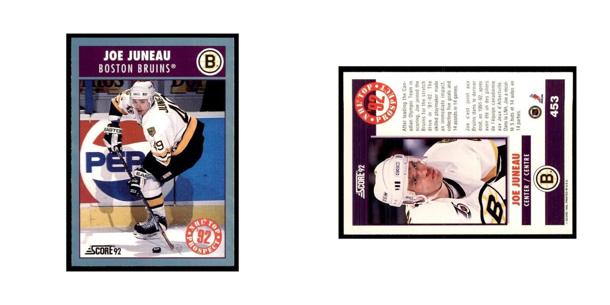 1992 Score Canadian Joe Juneau Boston Bruins #453