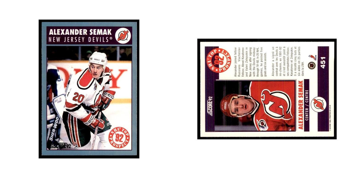 1992 Score Canadian Alexander Semak New Jersey Devils #451