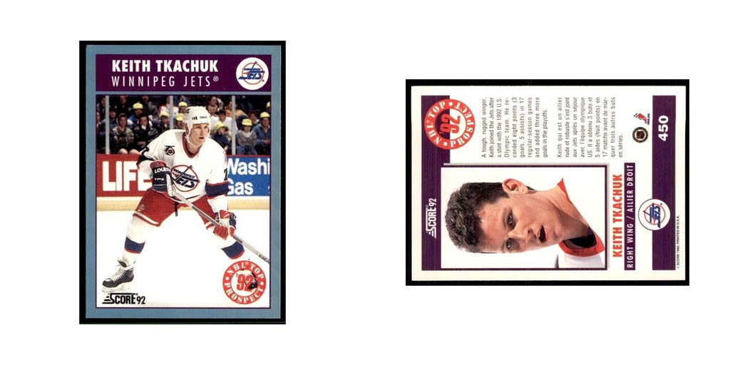 1992 Score Canadian Keith Tkachuk Winnipeg Jets #450