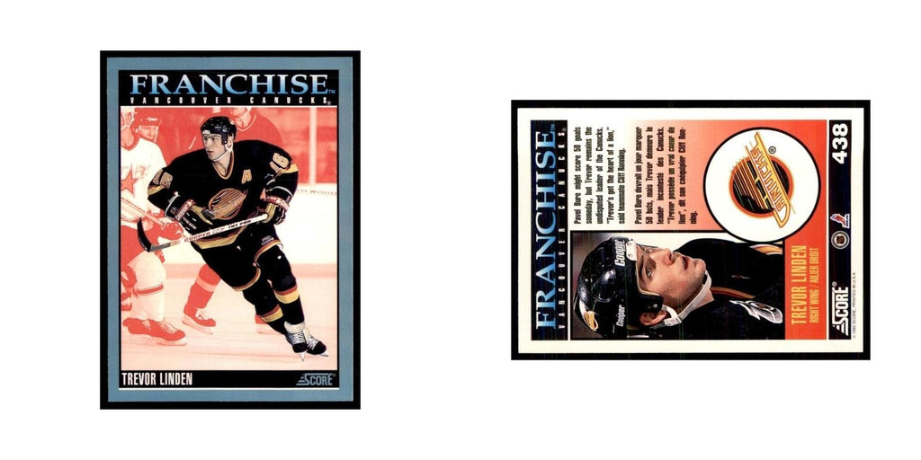 1992 Score Canadian Trevor Linden Vancouver Canucks #438