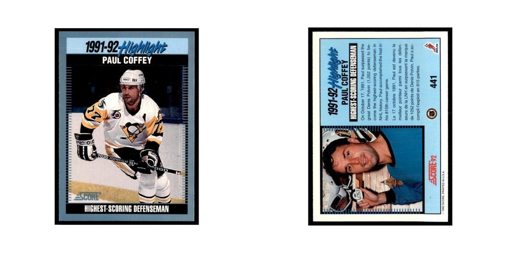 1992 Score Canadian Paul Coffey Pittsburgh Penguins #441