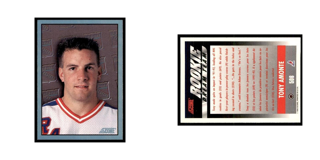 1992 Score Canadian Tony Amonte New York Rangers #506