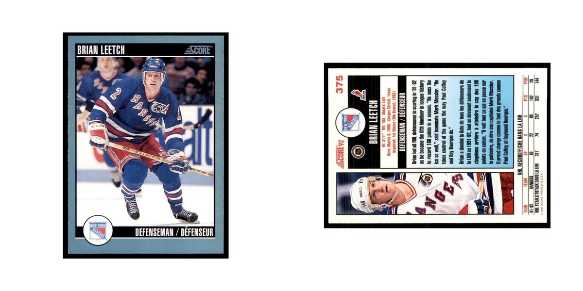 1992 Score Canadian Brian Leetch New York Rangers #375