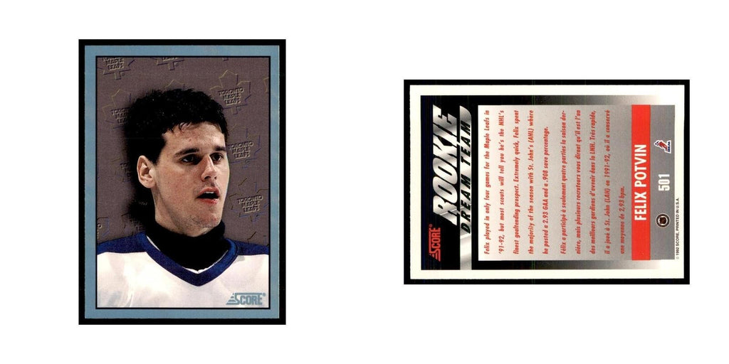 1992 Score Canadian Felix Potvin Toronto Maple Leafs #501