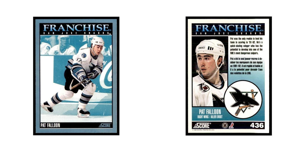 1992 Score Canadian Pat Falloon San Jose Sharks #436