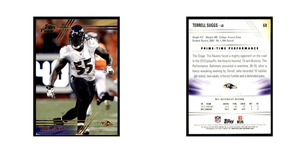 2014 Topps Prime Gold Terrell Suggs Football Cards #68