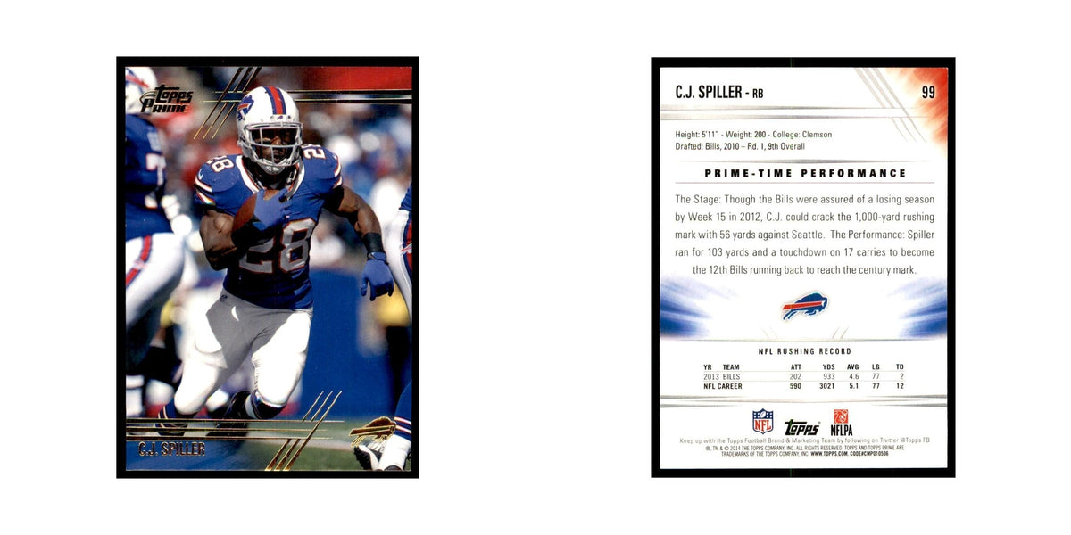2014 Topps Prime Gold C.J. Spiller Football Cards #99