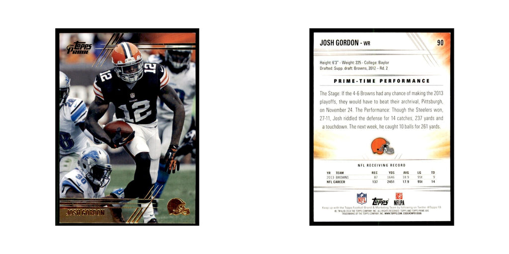 2014 Topps Prime Gold Josh Gordon Football Cards #90