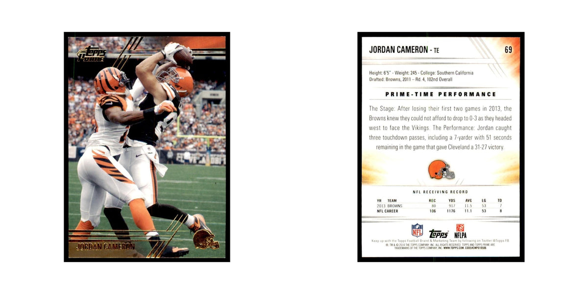2014 Topps Prime Gold Jordan Cameron Football Cards #69