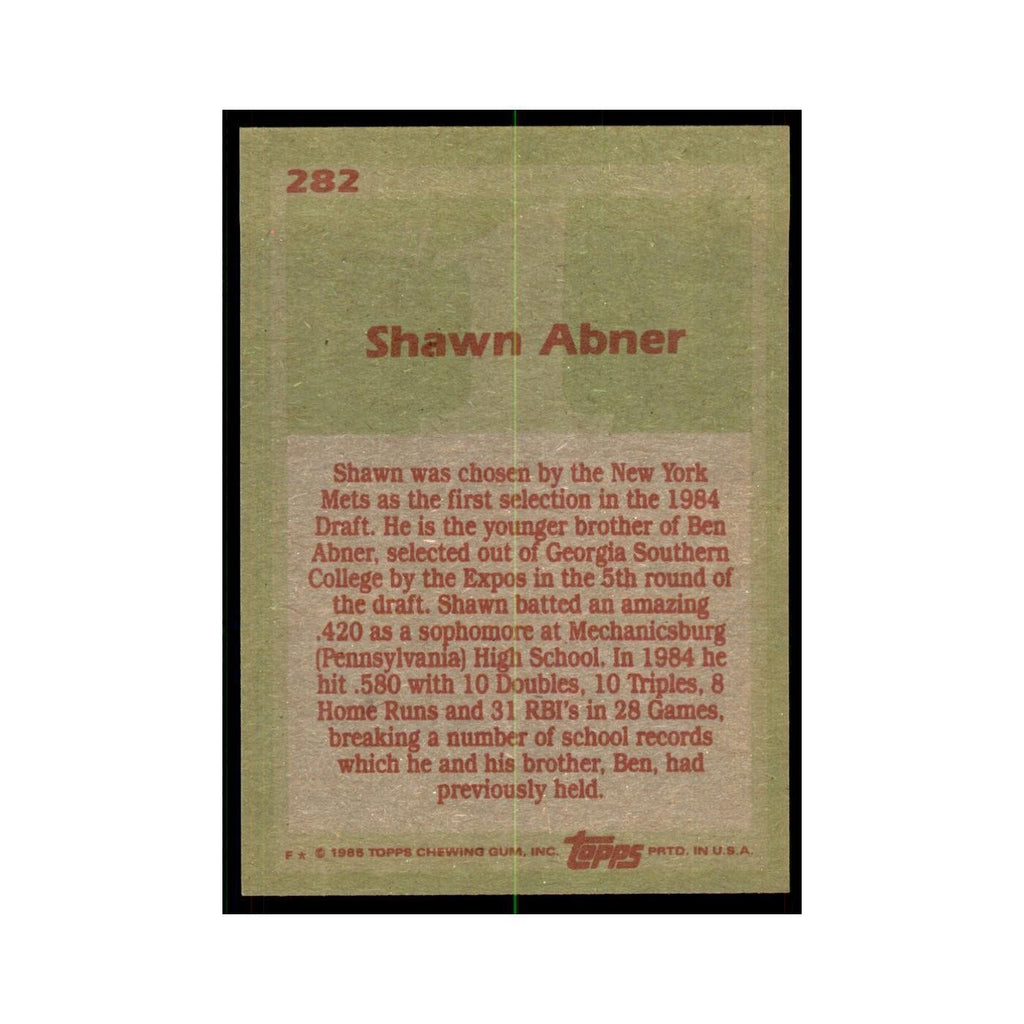 1985 Topps Shawn Abner Baseball Cards #282