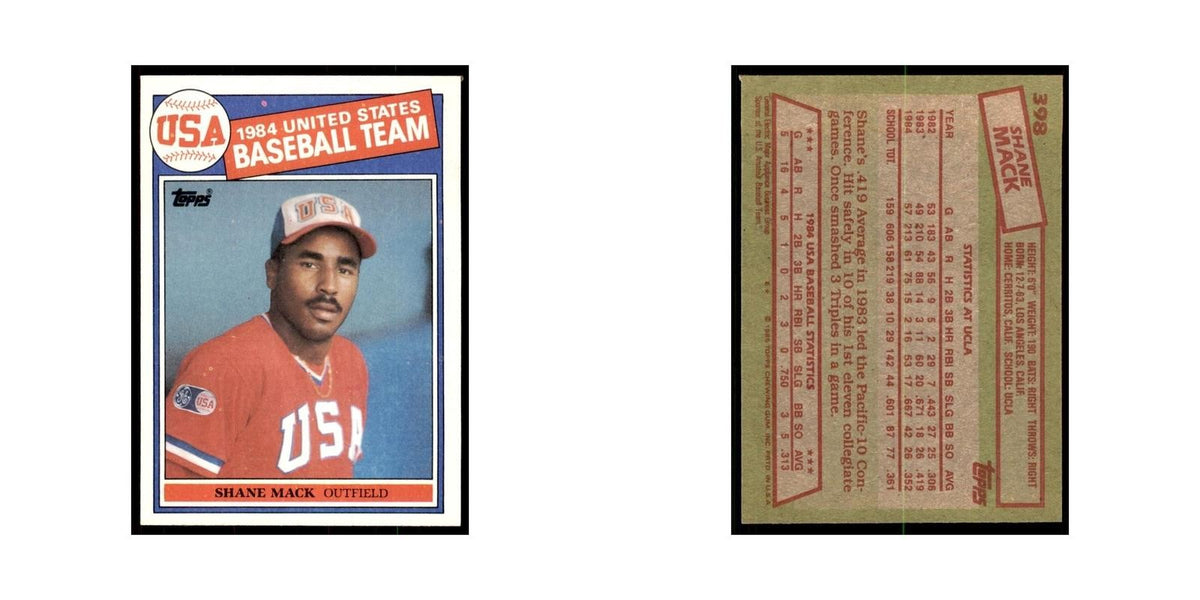 1985 Topps Shane Mack Baseball Cards #398