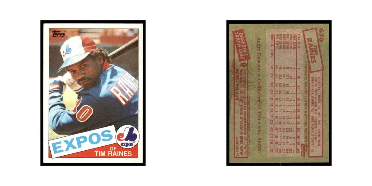 1985 Topps Tim Raines Baseball Cards #630