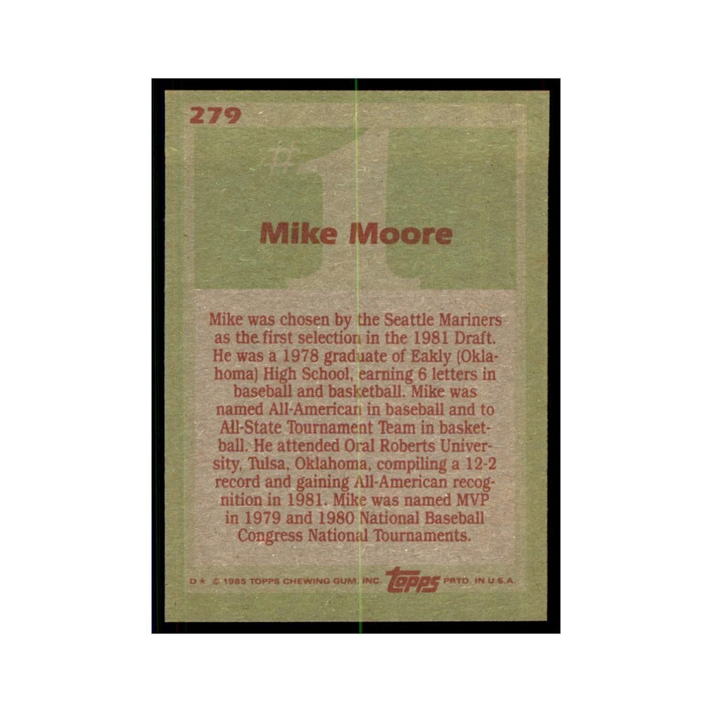 1985 Topps Mike Moore Baseball Cards #279