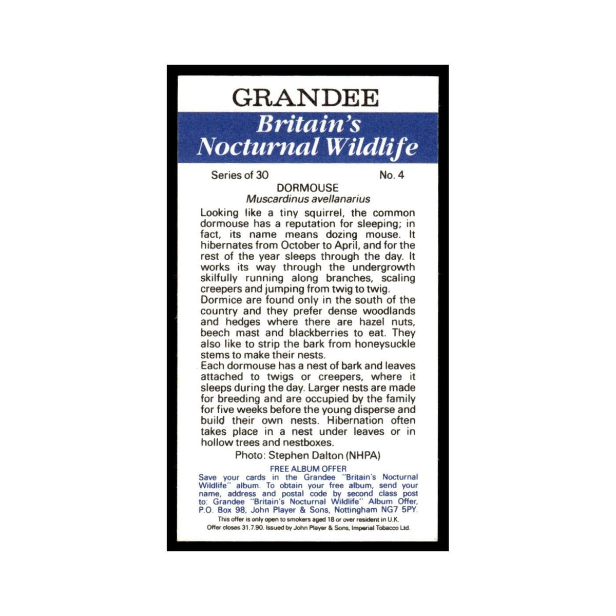 1987 Grandee Britain's Nocturnal Wildlife Dormouse #4