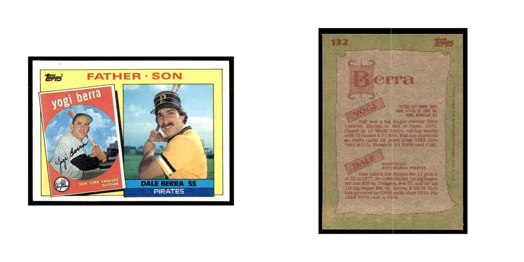 1985 Topps Yogi Berra/Dale Berra Baseball Cards #132