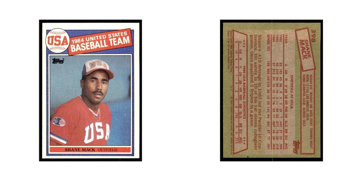 1985 Topps Shane Mack Baseball Cards #398