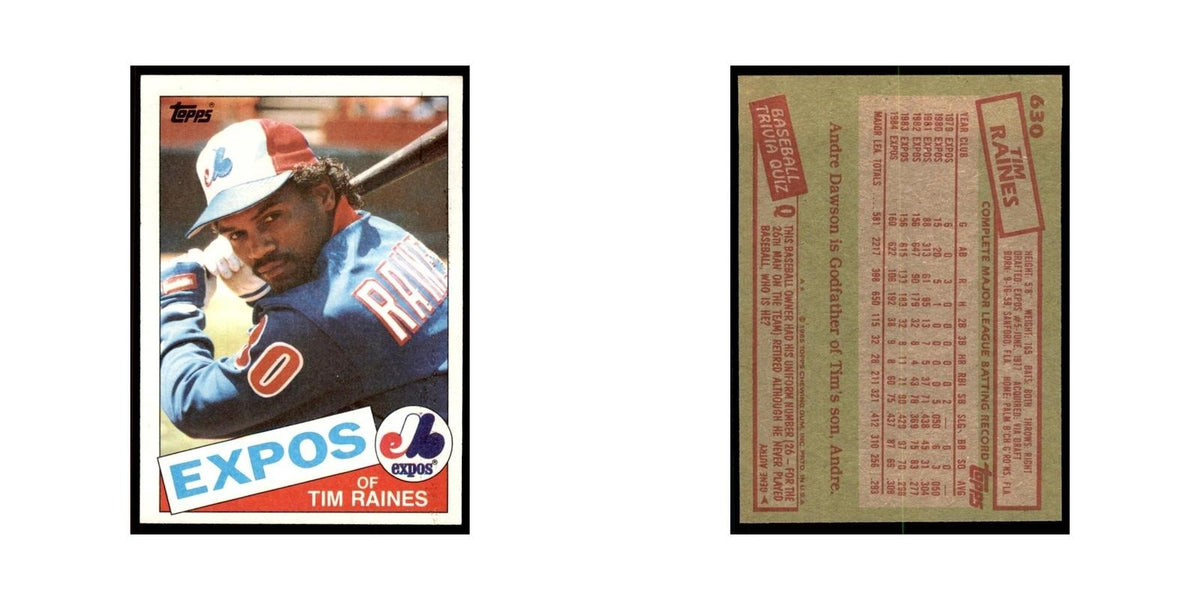 1985 Topps Tim Raines Baseball Cards #630