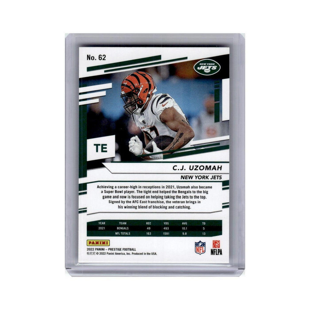 C.J. Uzomah 2022 Panini Prestige Xtra Points #62 New York Jets Football Card NM
