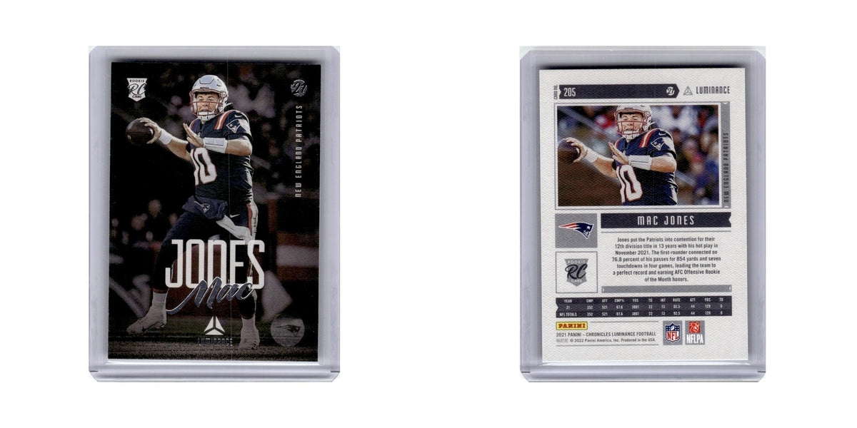 Mac Jones Rookie 2021 Panini Chronicles Luminance #205 New England Patriots NM